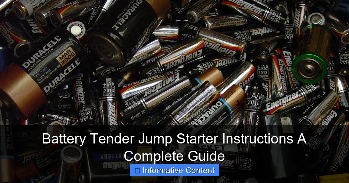 Battery Tender Jump Starter Instructions A Complete Guide