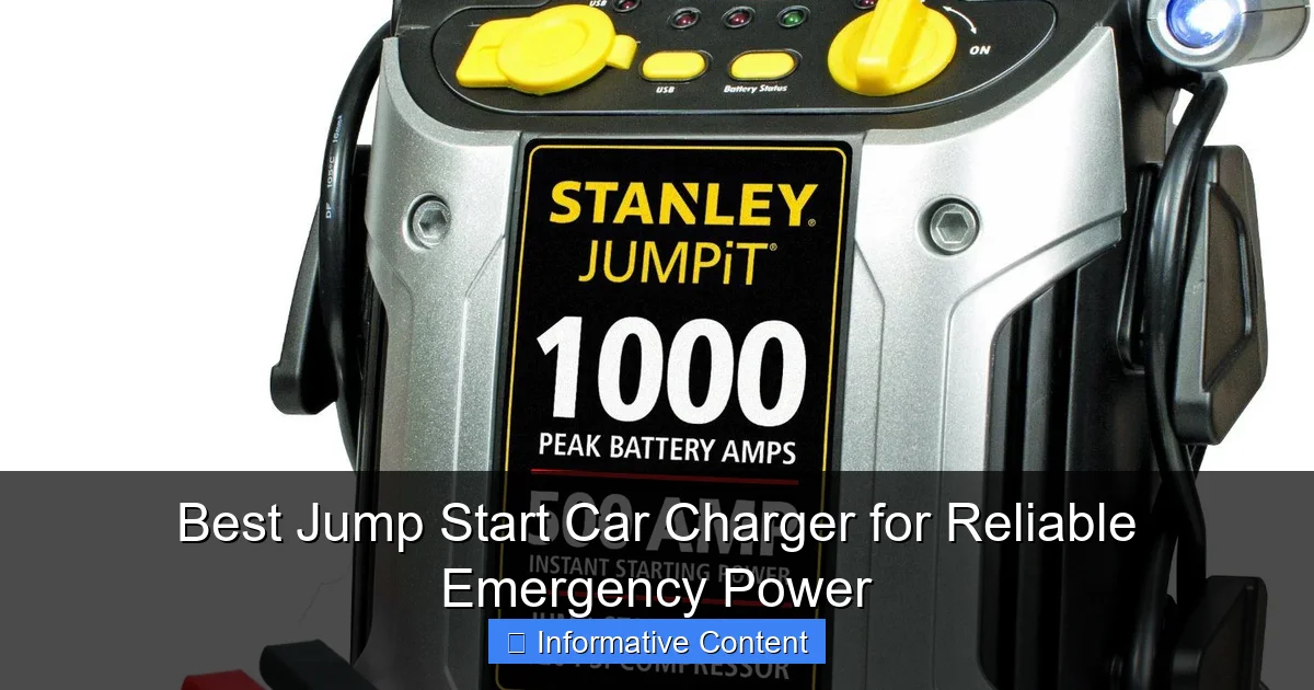 Best Jump Start Car Charger for Reliable Emergency Power