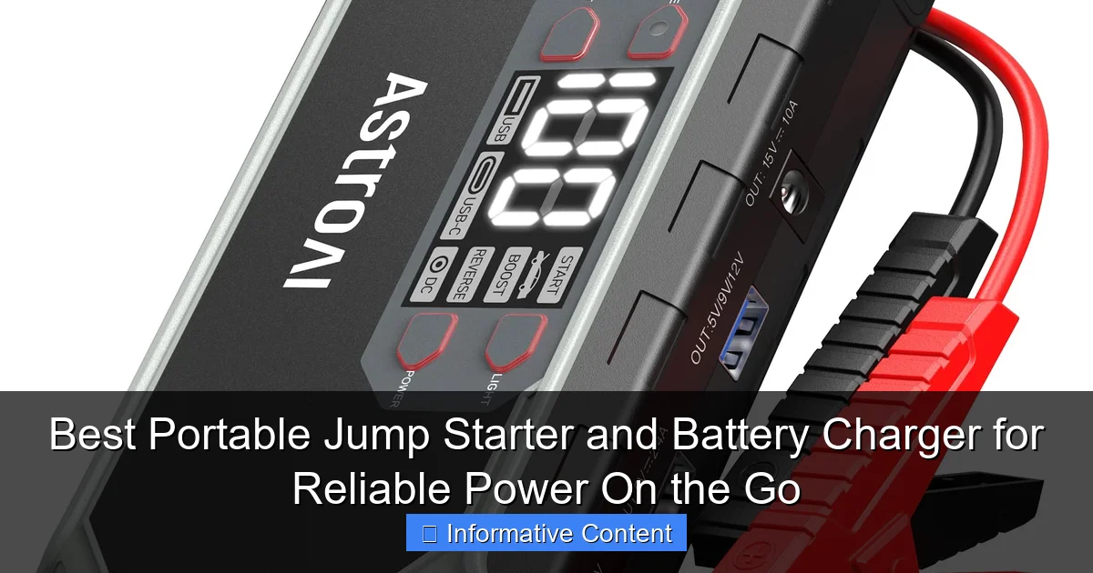 Best Portable Jump Starter and Battery Charger for Reliable Power On the Go