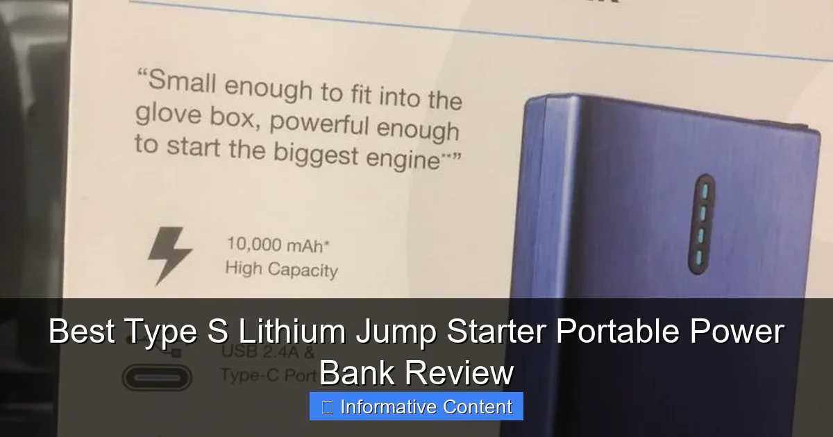 Best Type S Lithium Jump Starter Portable Power Bank Review