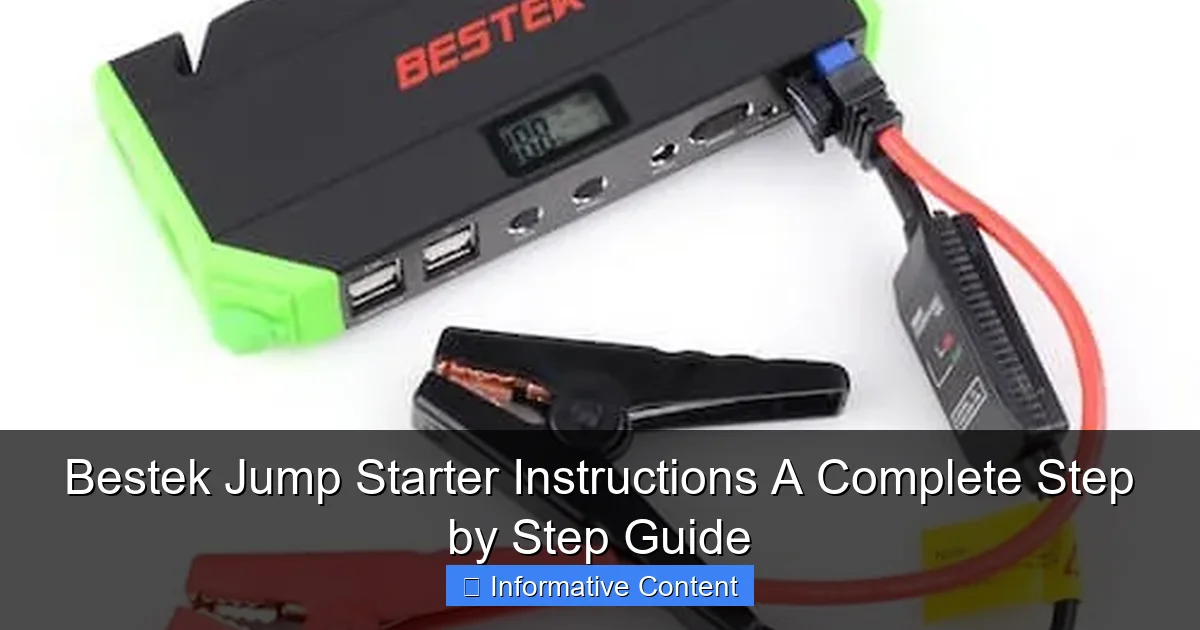 Bestek Jump Starter Instructions A Complete Step by Step Guide