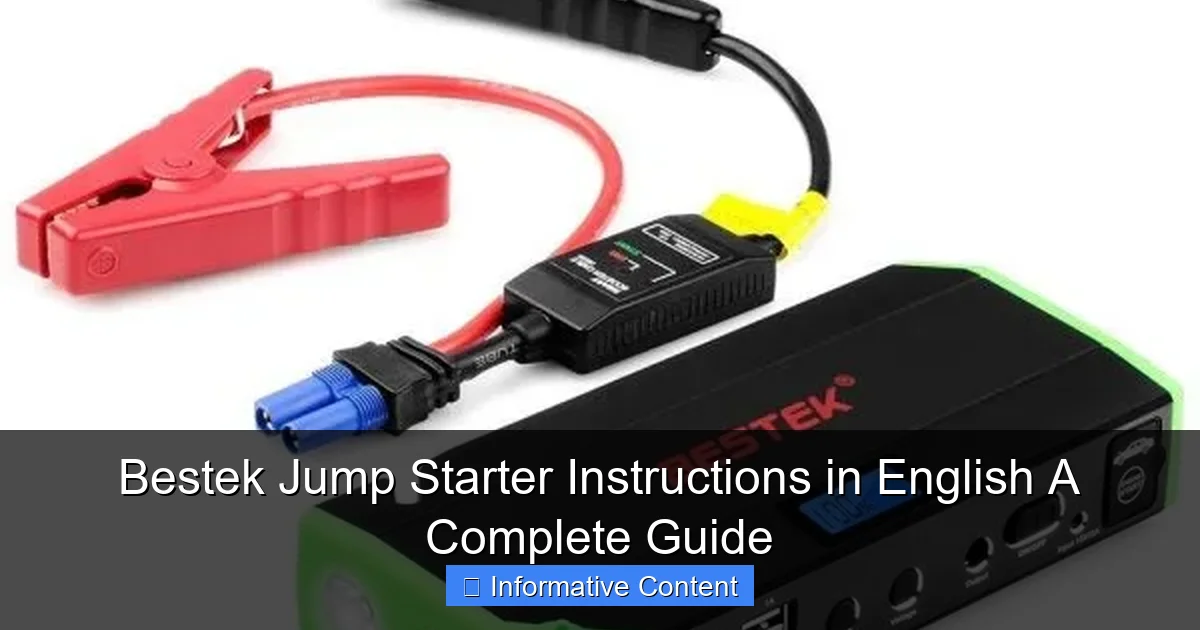 Bestek Jump Starter Instructions in English A Complete Guide