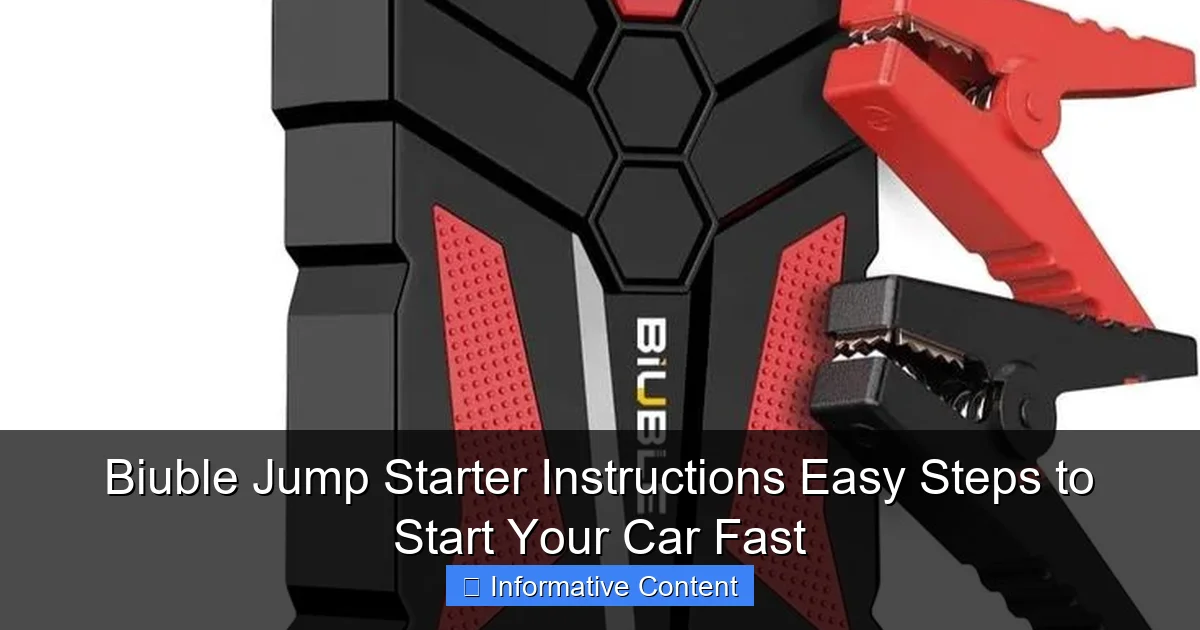 Biuble Jump Starter Instructions Easy Steps to Start Your Car Fast