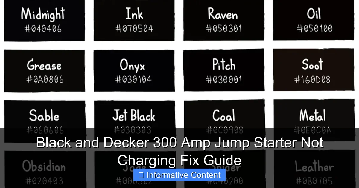 Black and Decker 300 Amp Jump Starter Not Charging Fix Guide