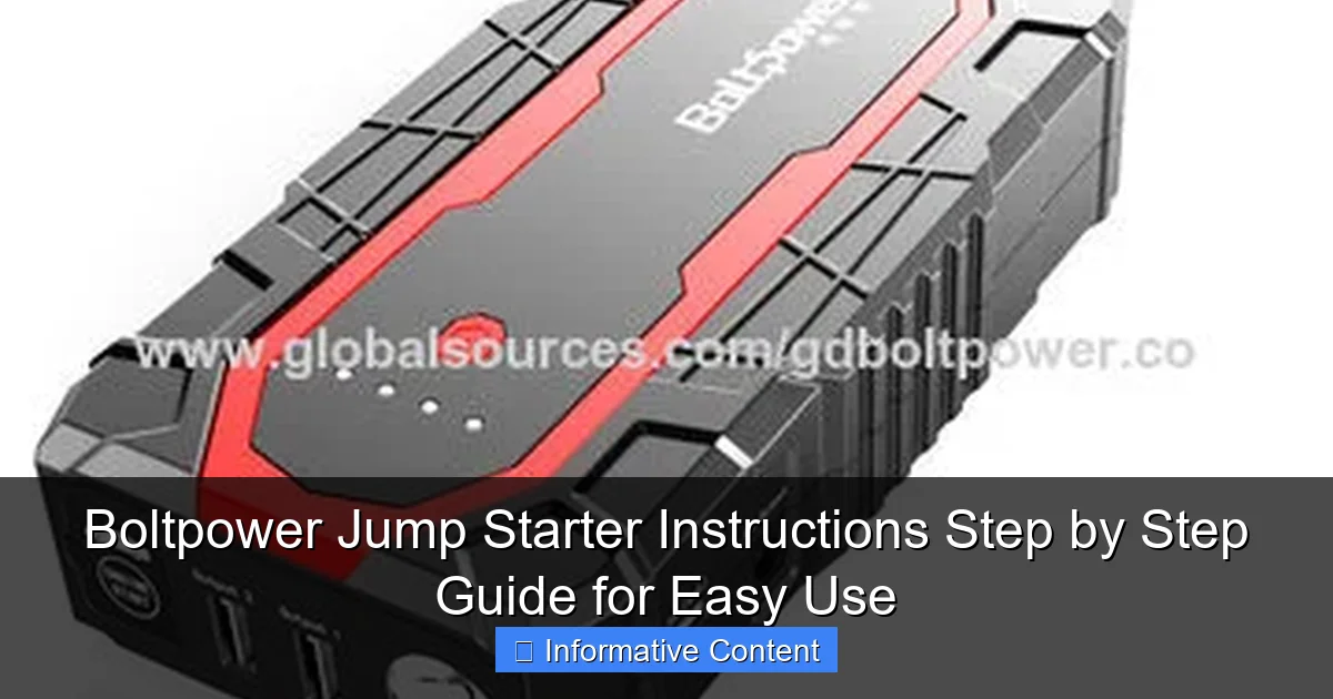 Boltpower Jump Starter Instructions Step by Step Guide for Easy Use