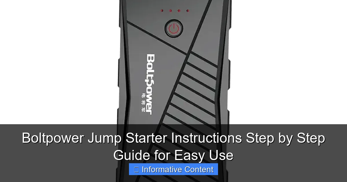 Boltpower Jump Starter Instructions Step by Step Guide for Easy Use