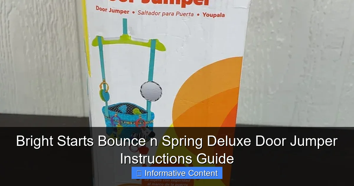 Bright Starts Bounce n Spring Deluxe Door Jumper Instructions Guide
