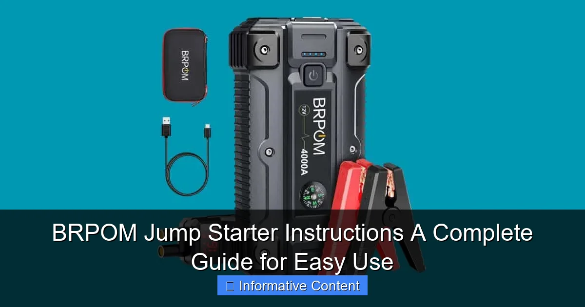 BRPOM Jump Starter Instructions A Complete Guide for Easy Use