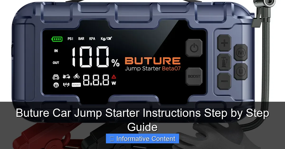 Buture Car Jump Starter Instructions Step by Step Guide
