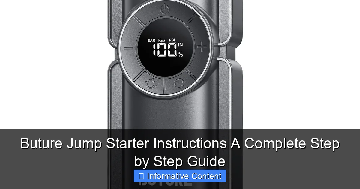 Buture Jump Starter Instructions A Complete Step by Step Guide