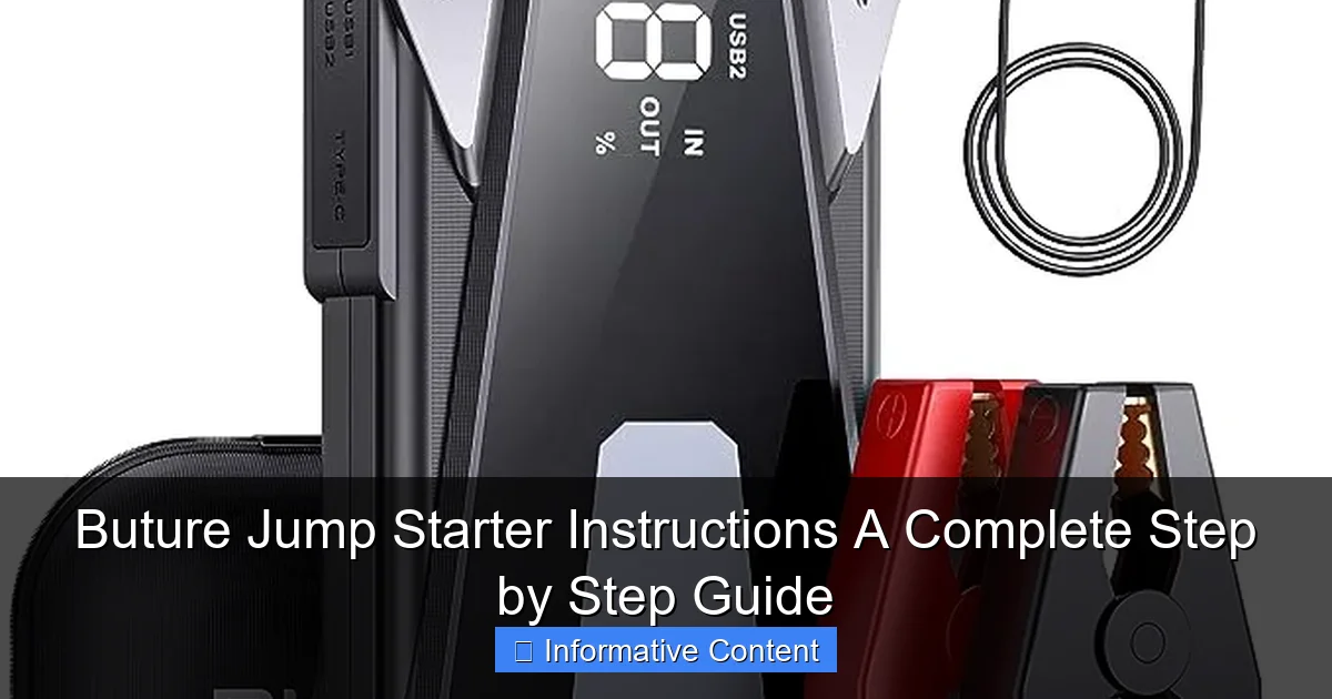 Buture Jump Starter Instructions A Complete Step by Step Guide