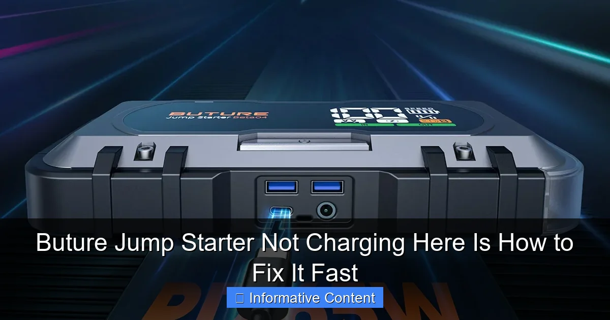Buture Jump Starter Not Charging Here Is How to Fix It Fast