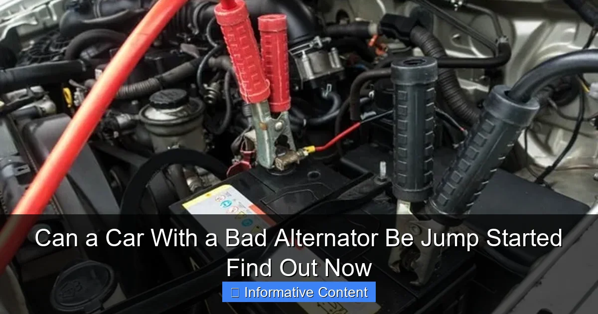 Can a Car With a Bad Alternator Be Jump Started Find Out Now