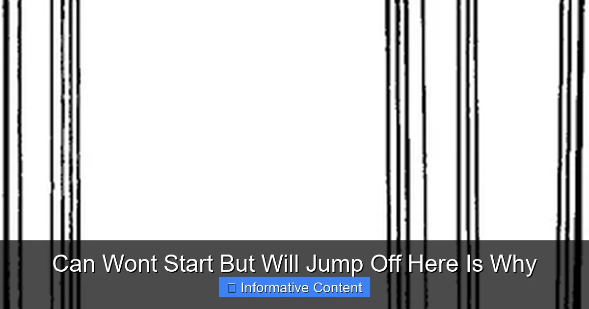 Can Wont Start But Will Jump Off Here Is Why