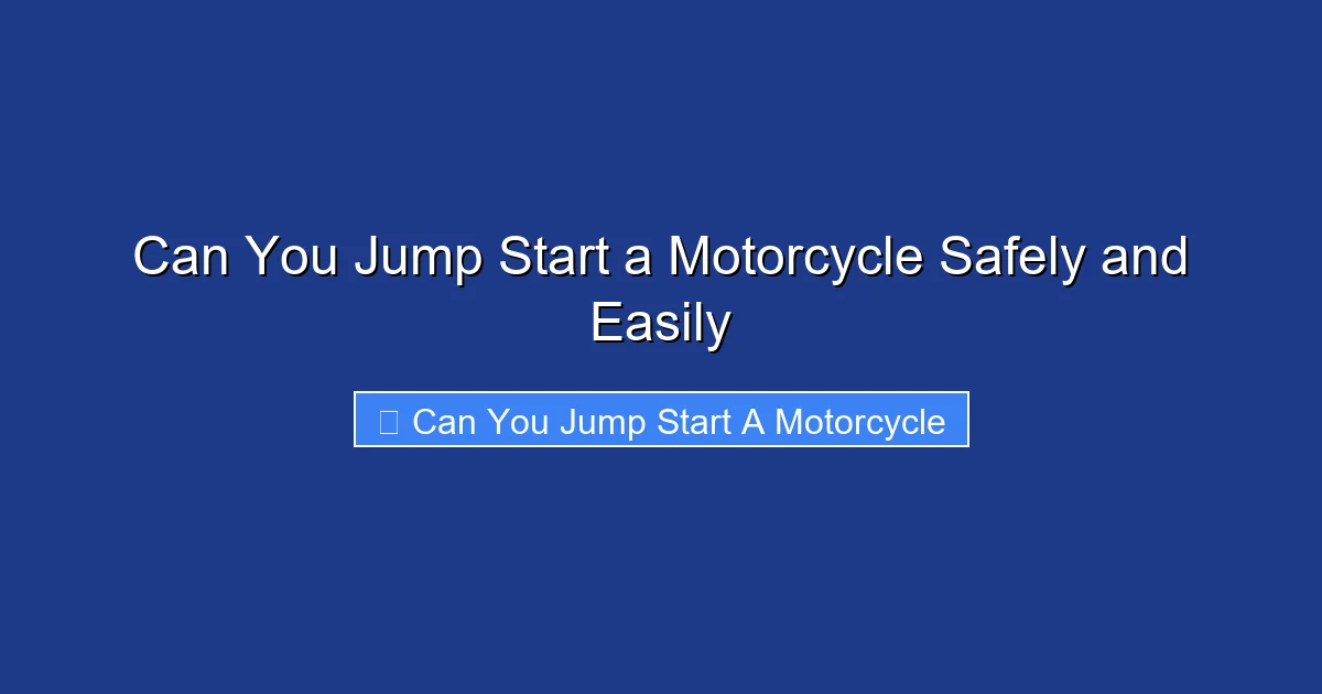 Can You Jump Start a Motorcycle Safely and Easily