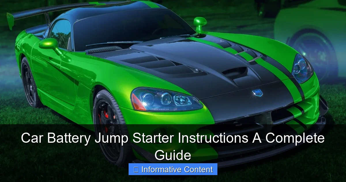 Car Battery Jump Starter Instructions A Complete Guide