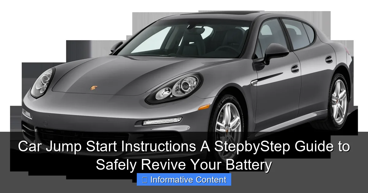 Car Jump Start Instructions A StepbyStep Guide to Safely Revive Your Battery