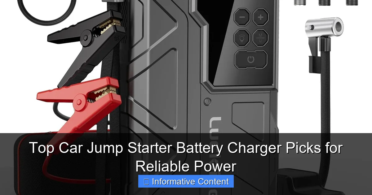 Top Car Jump Starter Battery Charger Picks for Reliable Power