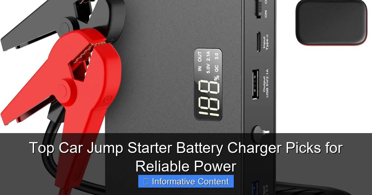 Top Car Jump Starter Battery Charger Picks for Reliable Power