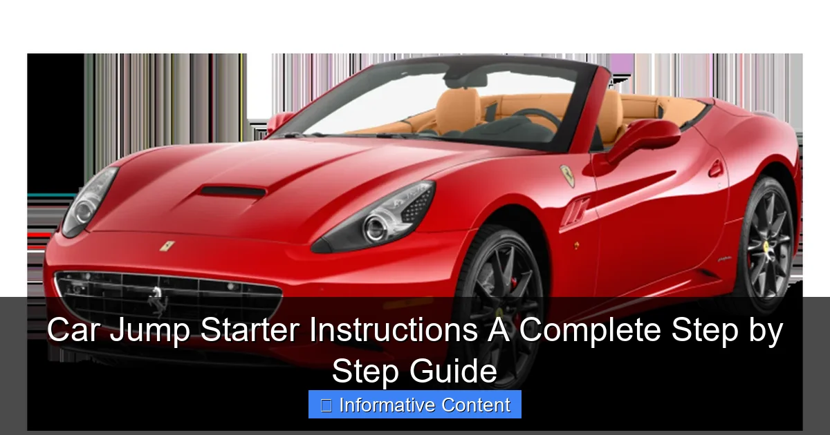 Car Jump Starter Instructions A Complete Step by Step Guide