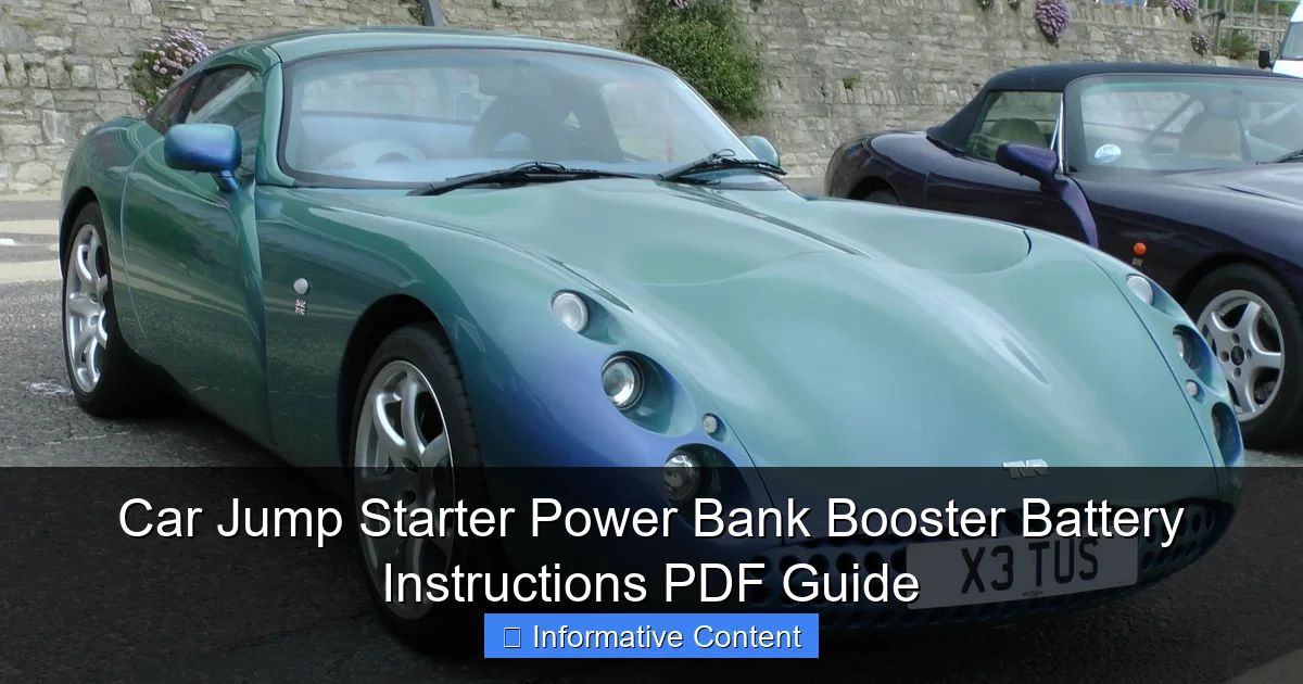 Car Jump Starter Power Bank Booster Battery Instructions PDF Guide