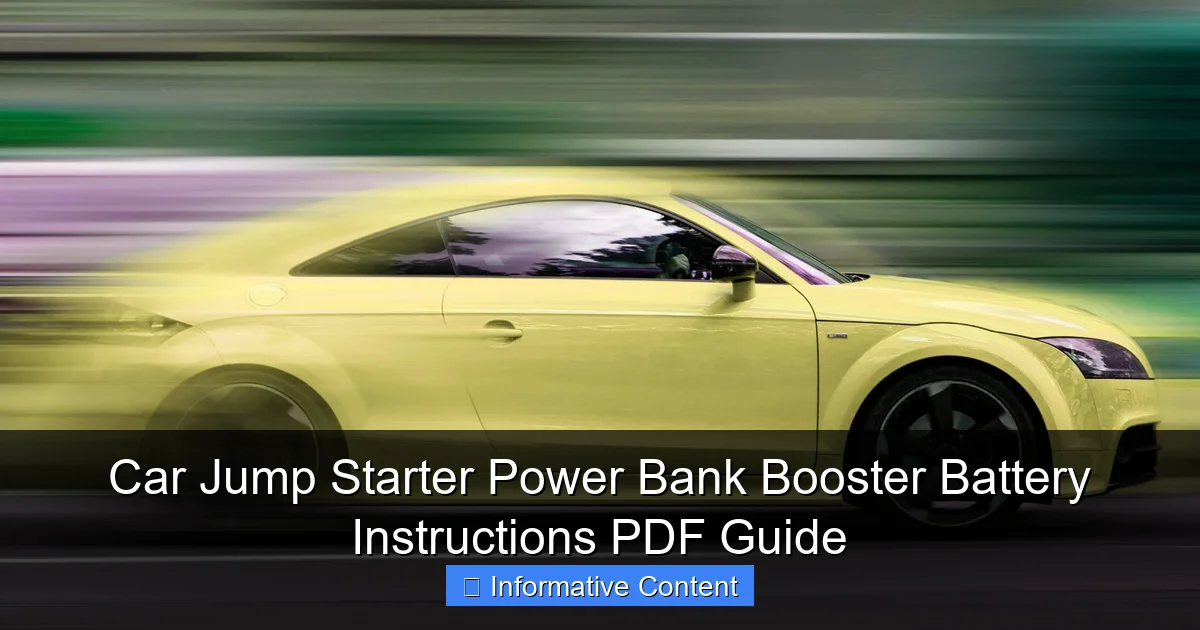 Car Jump Starter Power Bank Booster Battery Instructions PDF Guide