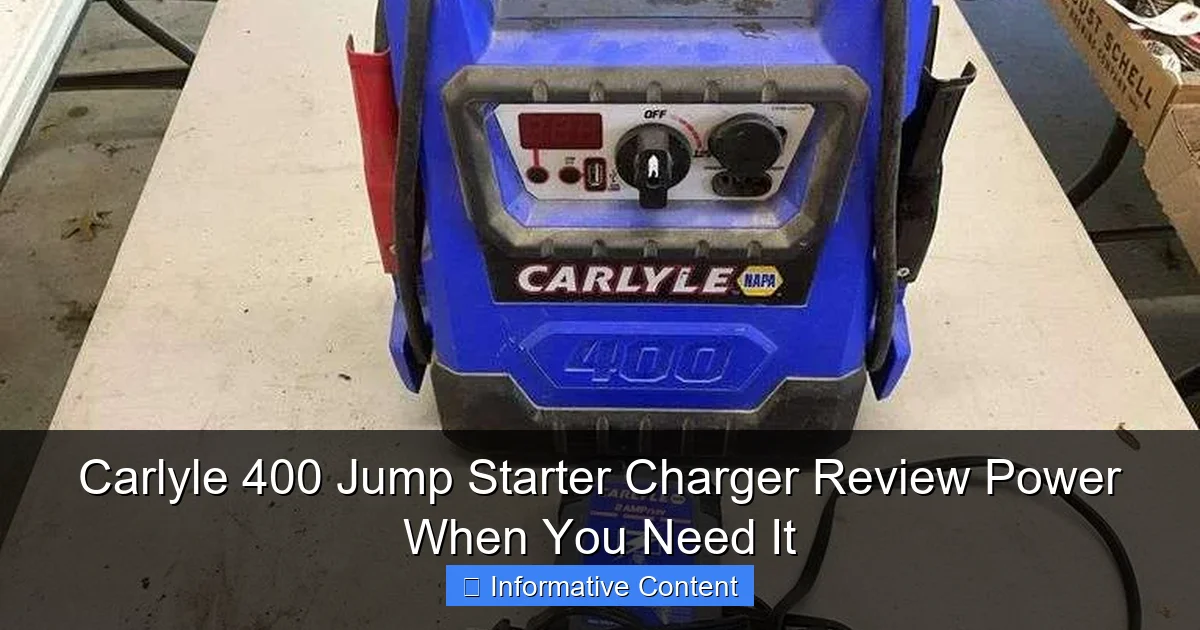 Carlyle 400 Jump Starter Charger Review Power When You Need It