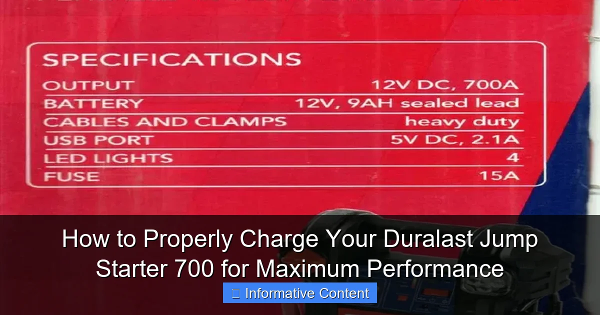 How to Properly Charge Your Duralast Jump Starter 700 for Maximum Performance