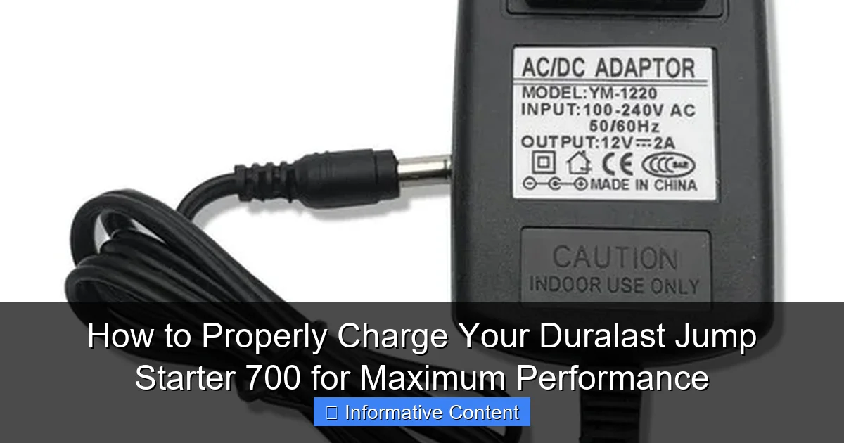 How to Properly Charge Your Duralast Jump Starter 700 for Maximum Performance