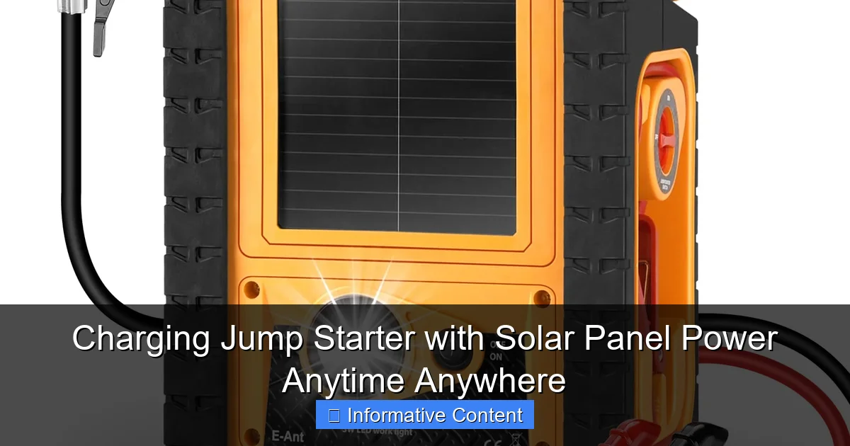 Charging Jump Starter with Solar Panel Power Anytime Anywhere