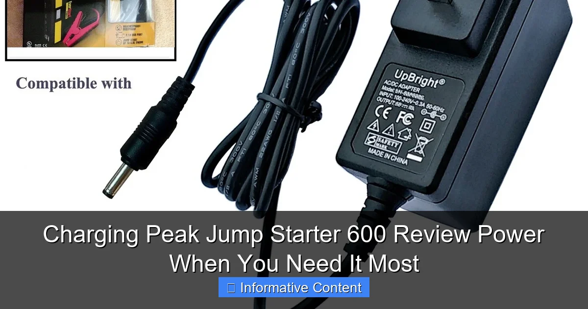 Charging Peak Jump Starter 600 Review Power When You Need It Most