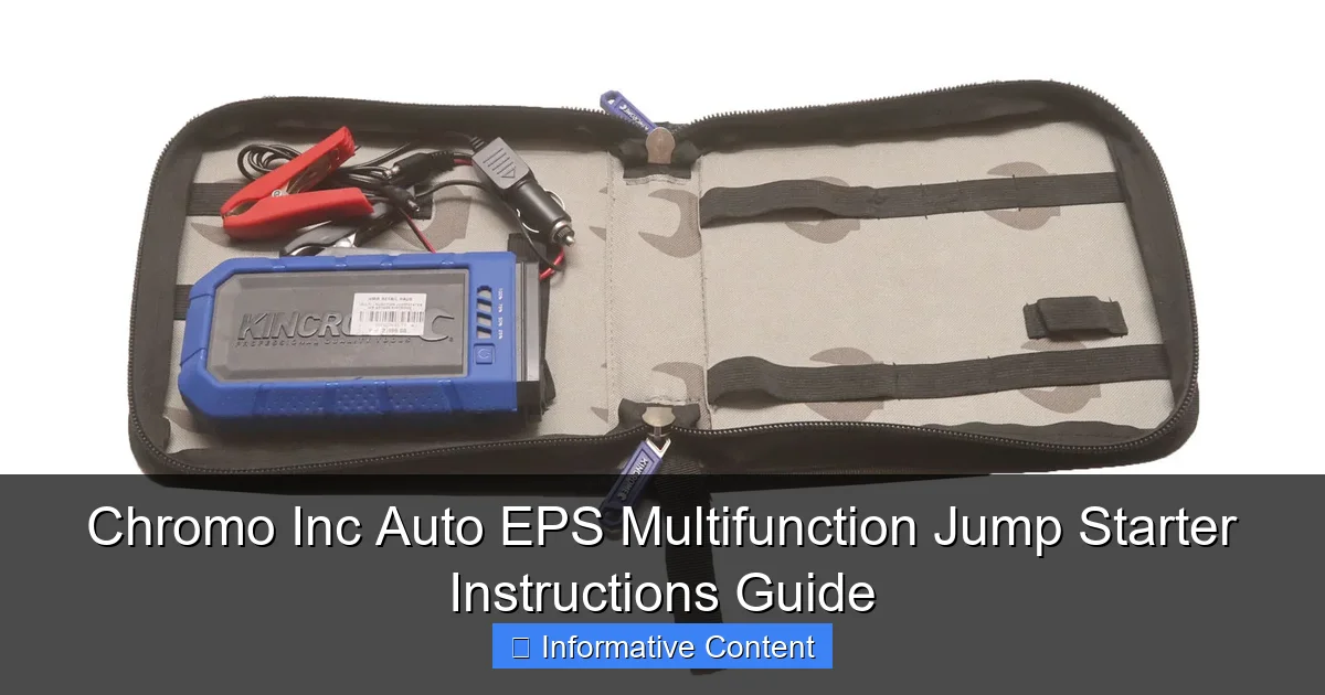 Chromo Inc Auto EPS Multifunction Jump Starter Instructions Guide