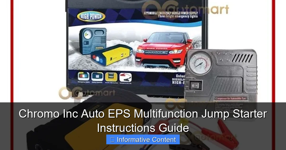 Chromo Inc Auto EPS Multifunction Jump Starter Instructions Guide