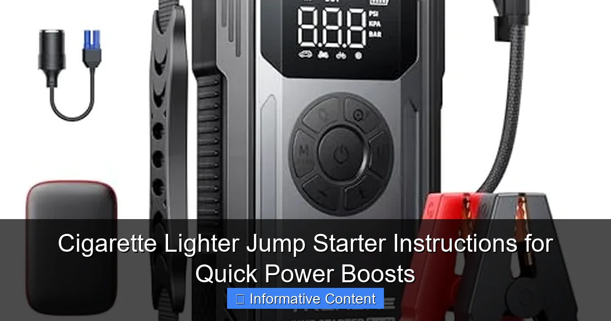 Cigarette Lighter Jump Starter Instructions for Quick Power Boosts