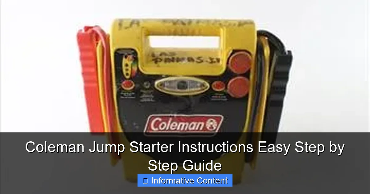 Coleman Jump Starter Instructions Easy Step by Step Guide