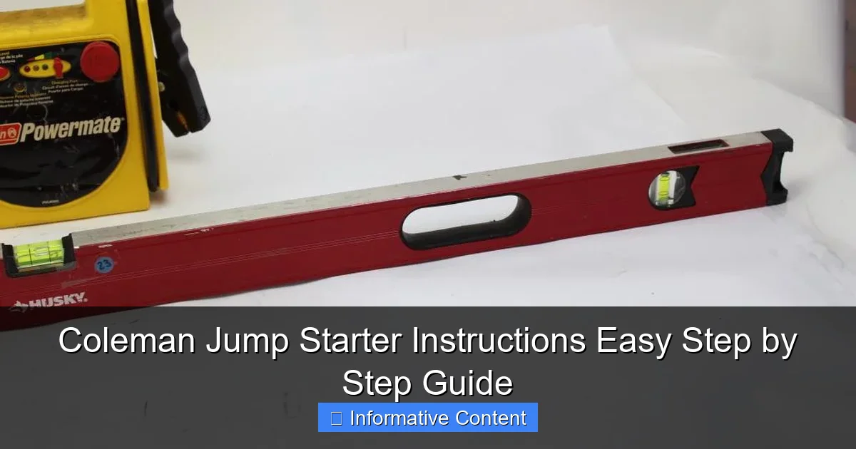 Coleman Jump Starter Instructions Easy Step by Step Guide