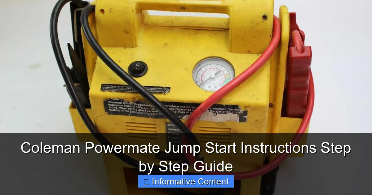 Coleman Powermate Jump Start Instructions Step by Step Guide