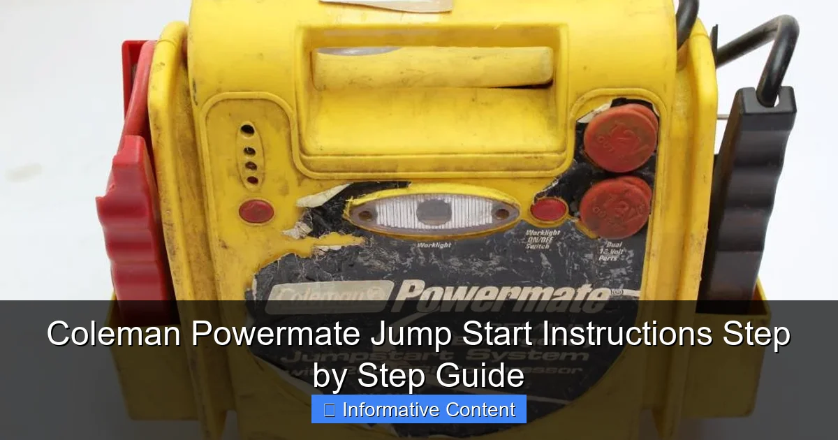 Coleman Powermate Jump Start Instructions Step by Step Guide
