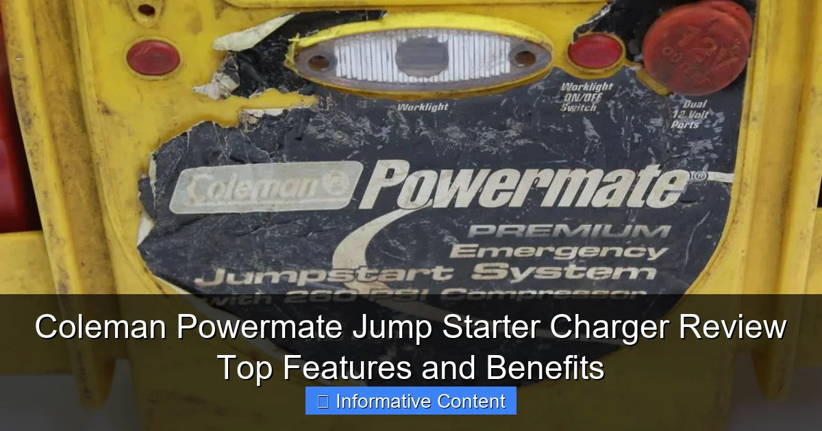 Coleman Powermate Jump Starter Charger Review Top Features and Benefits
