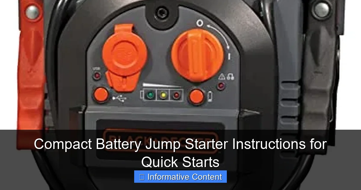 Compact Battery Jump Starter Instructions for Quick Starts