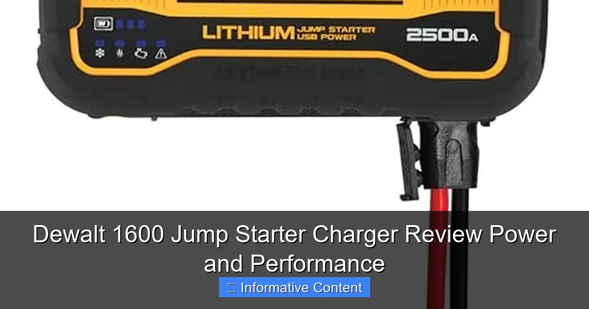 Dewalt 1600 Jump Starter Charger Review Power and Performance