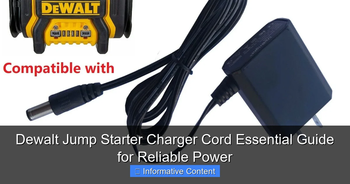 Dewalt Jump Starter Charger Cord Essential Guide for Reliable Power