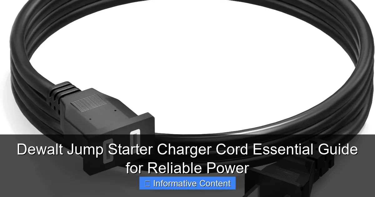 Dewalt Jump Starter Charger Cord Essential Guide for Reliable Power