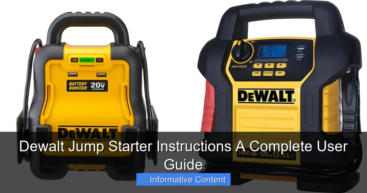Dewalt Jump Starter Instructions A Complete User Guide