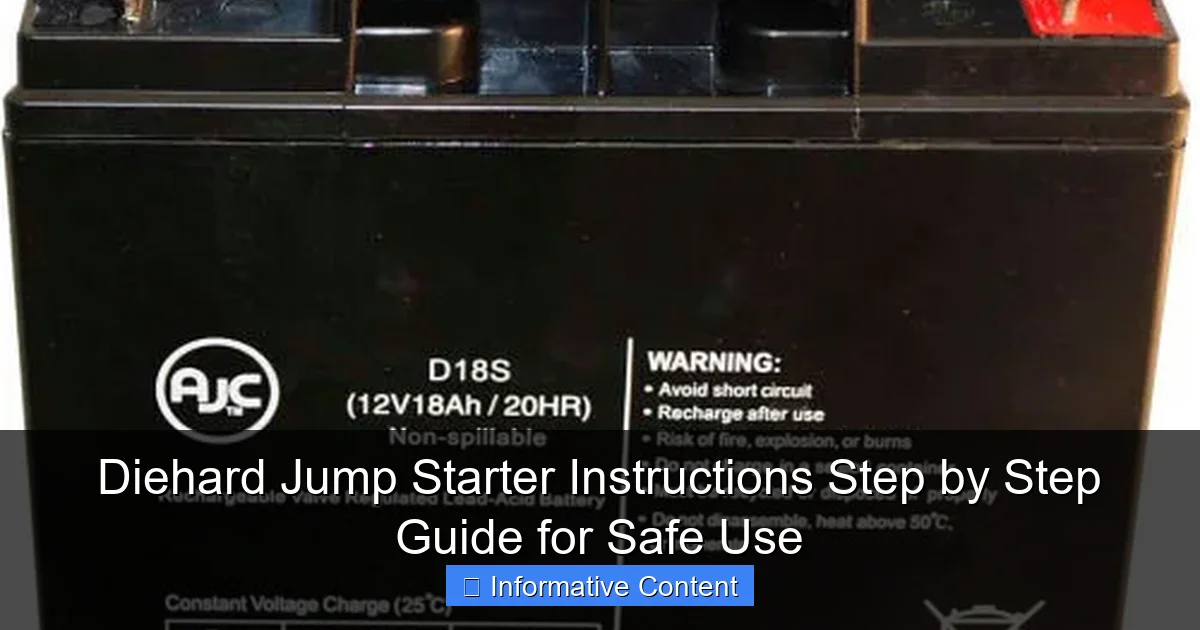 Diehard Jump Starter Instructions Step by Step Guide for Safe Use
