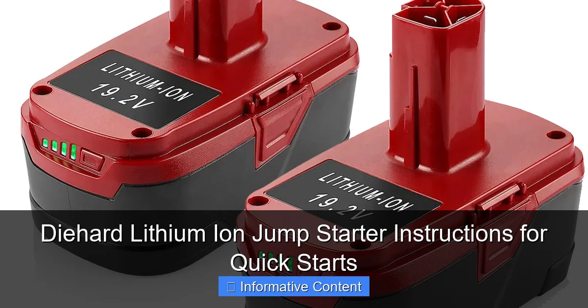 Diehard Lithium Ion Jump Starter Instructions for Quick Starts