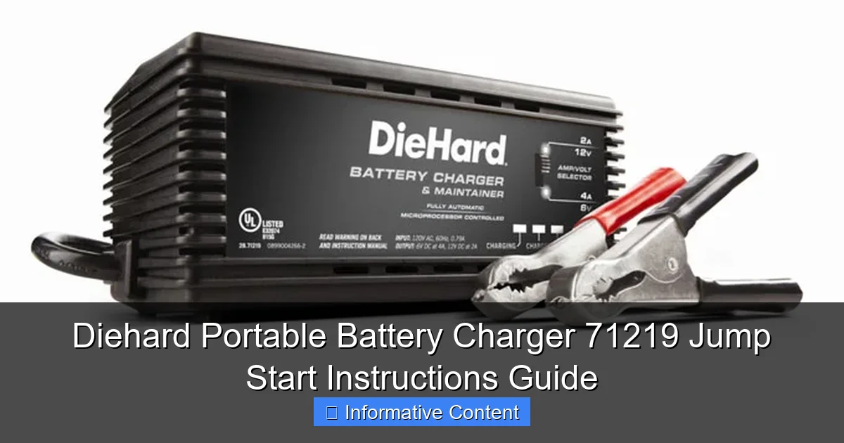 Diehard Portable Battery Charger 71219 Jump Start Instructions Guide