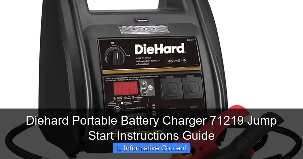 Diehard Portable Battery Charger 71219 Jump Start Instructions Guide
