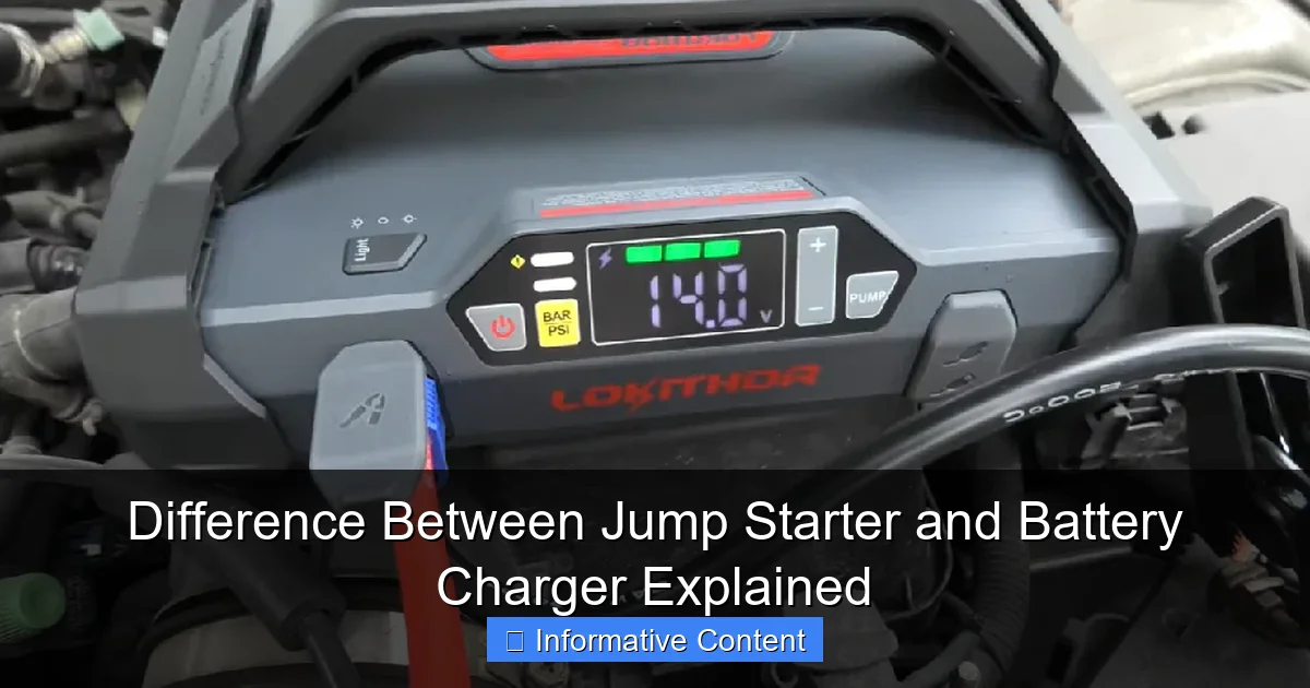 Difference Between Jump Starter and Battery Charger Explained