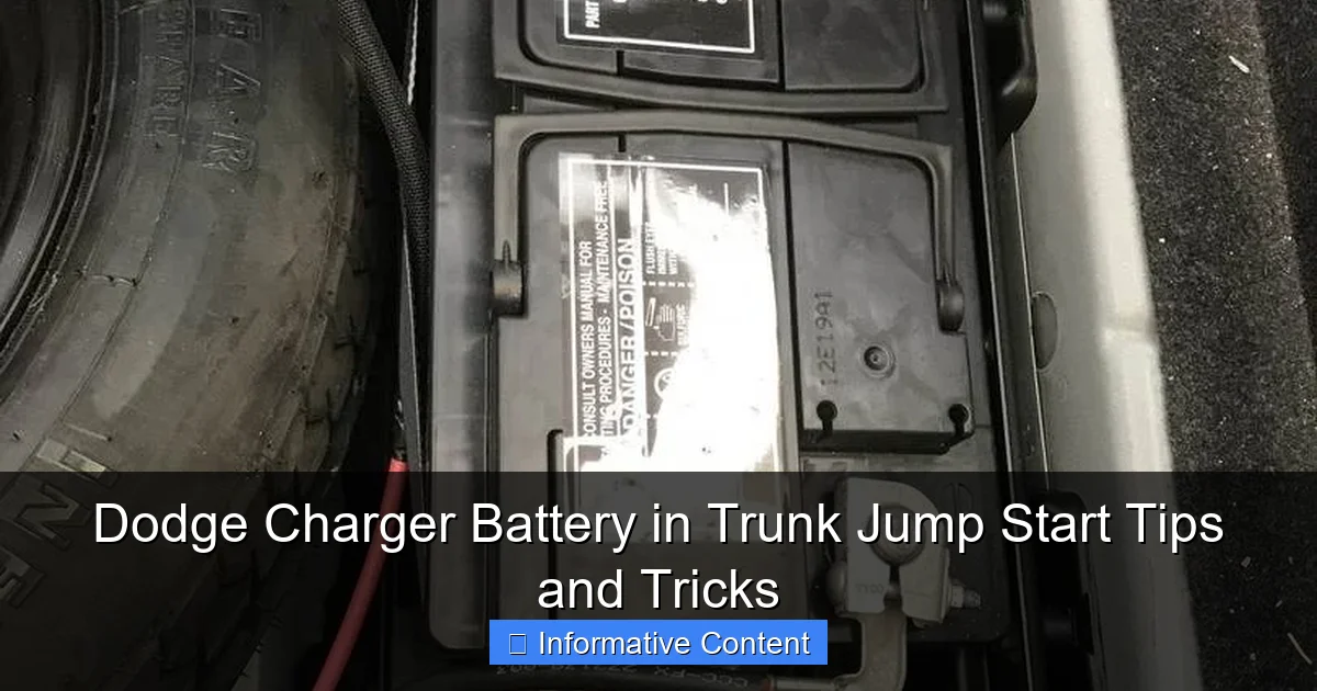 Dodge Charger Battery in Trunk Jump Start Tips and Tricks